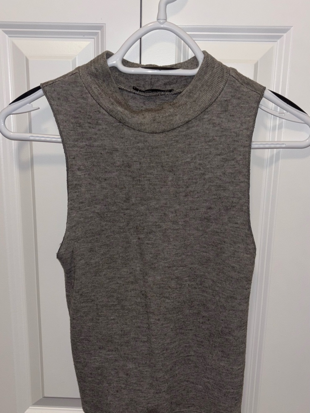 Zara Heather Gray Mock Neck Sleeveless Tank